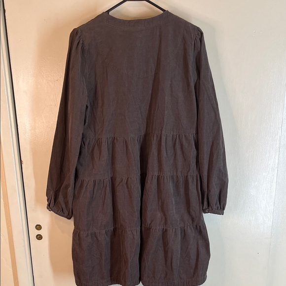 Velvet Heart NWT Women's Brown Gray Long Sleeve Tiered corduroy Dress size Small - Picture 8 of 12